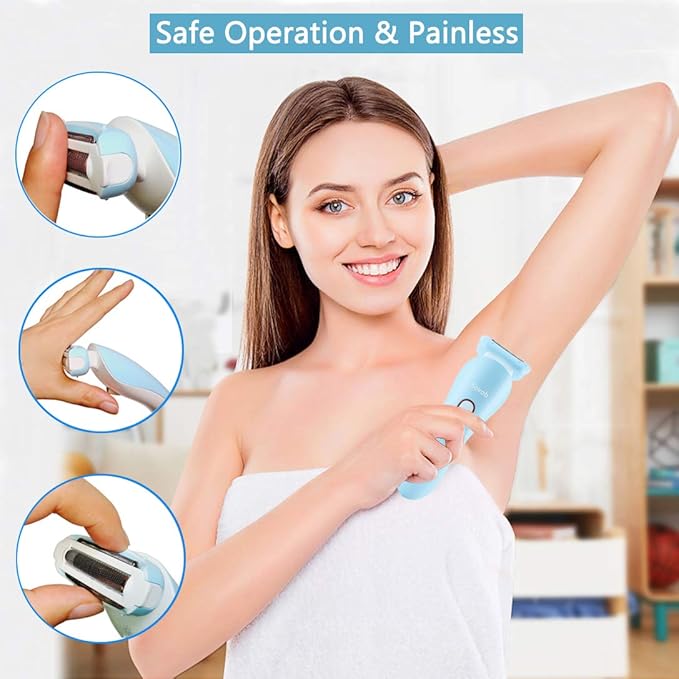 Electric Razor for Women Painless Lady Shaver Hair Remover for Womens Legs and Underarms Bikini Trimmer Wet and Dry Waterproof with LED Light