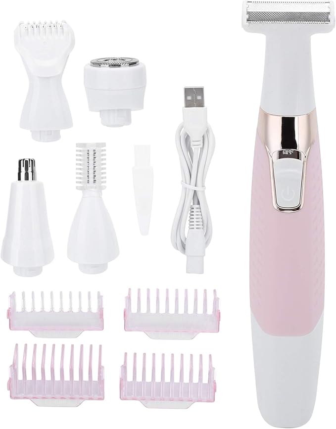 Epilators Hair Removal for Women Electric Body Depilator 5-in-1 USB Rechargeable with Multiple Attachments Hair Removal Device for Full Body and Hair Removal