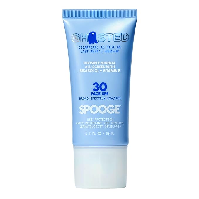 Ghosted Mineral All-Screen - Oil-Free SPF 30 Face Sunscreen - Dermatologist Developed with Cloud Feel Bisabolol for Daily All-Weather Care - Reef Safe Water-Resistant Blends Into Skin (1.7oz)