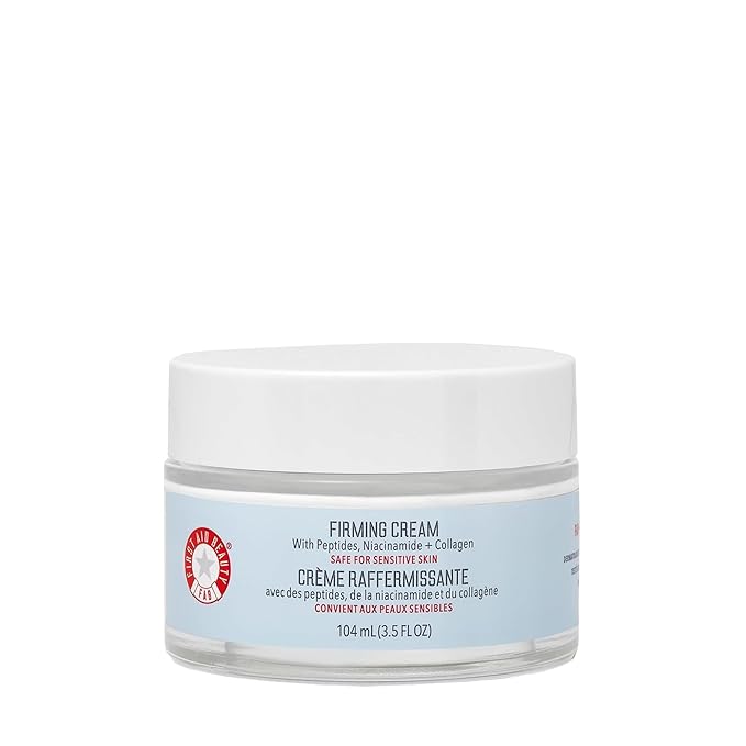 First Aid Beauty - Firming Collagen Cream with Peptides &amp Niacinamide Ultra-Rich Plumping Moisturizer Hydrates &amp Visibly Firms Non-Comedogenic Safe for Sensitive Skin 3.5 oz