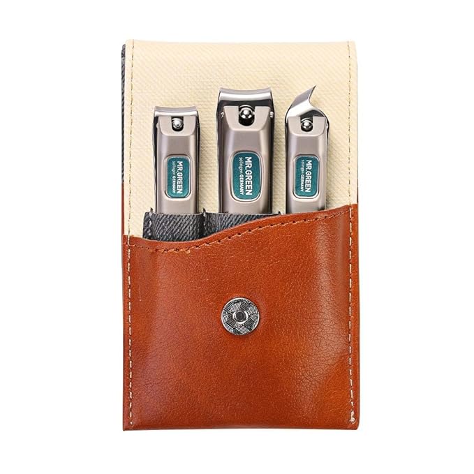 MR.GREEN 3 pcs Nail Clippers Set Stainless Steel Nail Clippers &amp Slant EDG Toenail Clipper Cutter for Men and Women