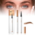 2 Pcs Microblading Eyebrow Pen Waterproof Microblading Eyebrow Pencil Eye Brow Pen with 4 Micro-Fork Tip Natural Makeup Long-Lasting Fine Stroke Magic Eyebrow Pencil Stay on All Day (Light Brown)