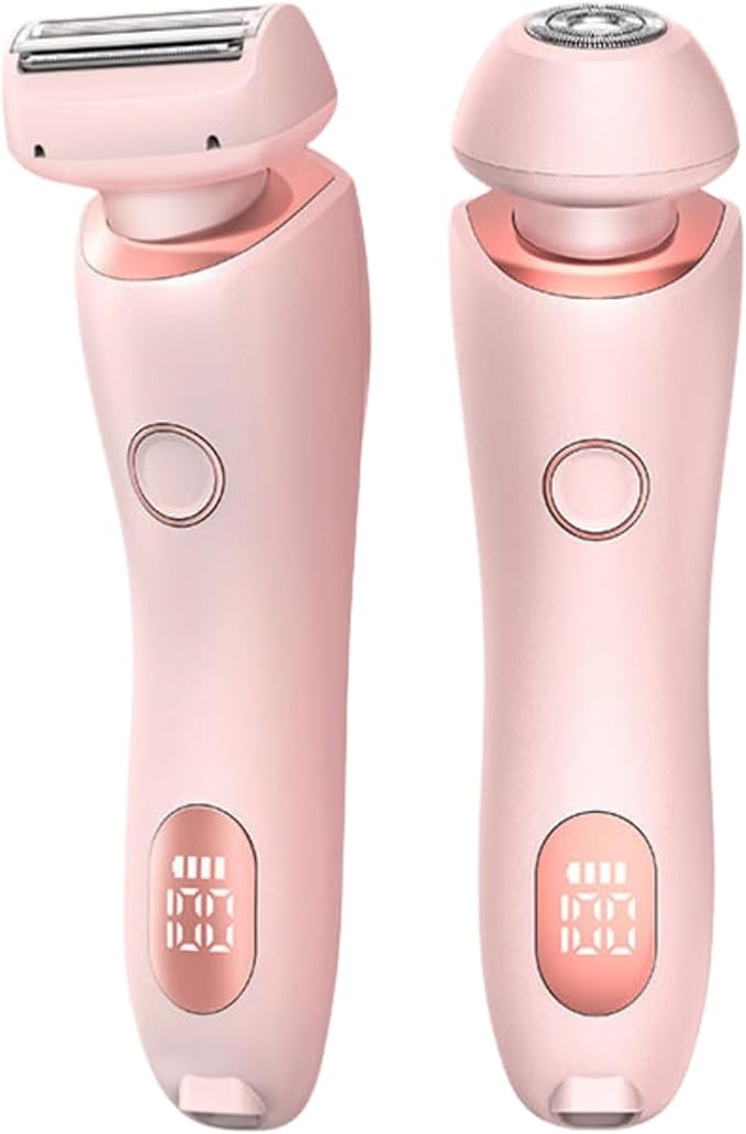 2-in-1 Bikini Trimmer &amp Electric Razor for Women ? IPX7 Waterproof Hypoallergenic Blades LED Display Cordless Wet/Dry Use ? Legs Underarms Bikini Line &amp Pubic Hair Trimmer