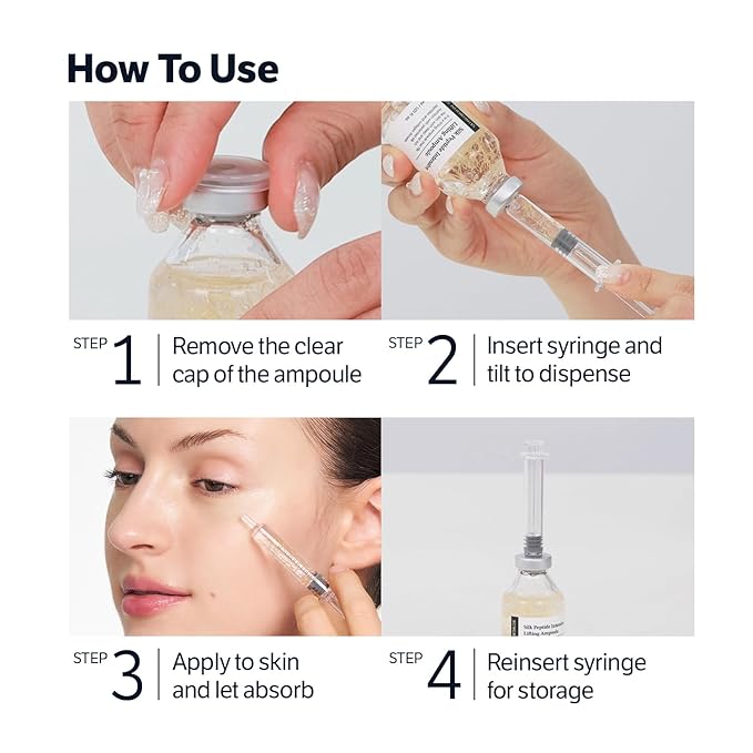 SUNGBOON EDITOR Silk Peptide Intensive Lifting Ampoule | Korean Anti-Aging Serum for Face with Collagen &amp 30 Peptide Complex | Skin Tightening &amp Firming (Botox Effect) | 72H Hydration