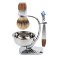 Shaving Kit with Badger Hair Shaving Brush Soap Bowl Stylish Shaving Set and StandShaving Handle Compatible with Fusion 5 Safety Razor for Men's Gift