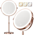 Makeup Mirror with Lights 5000 mAh Rechargeable Double Sided Magnifying Vanity Mirror with 3 Colors 1x/20x 360° Rotation  Brightness Adjustable Magnification Lighted Makeup Mirror Women Gift