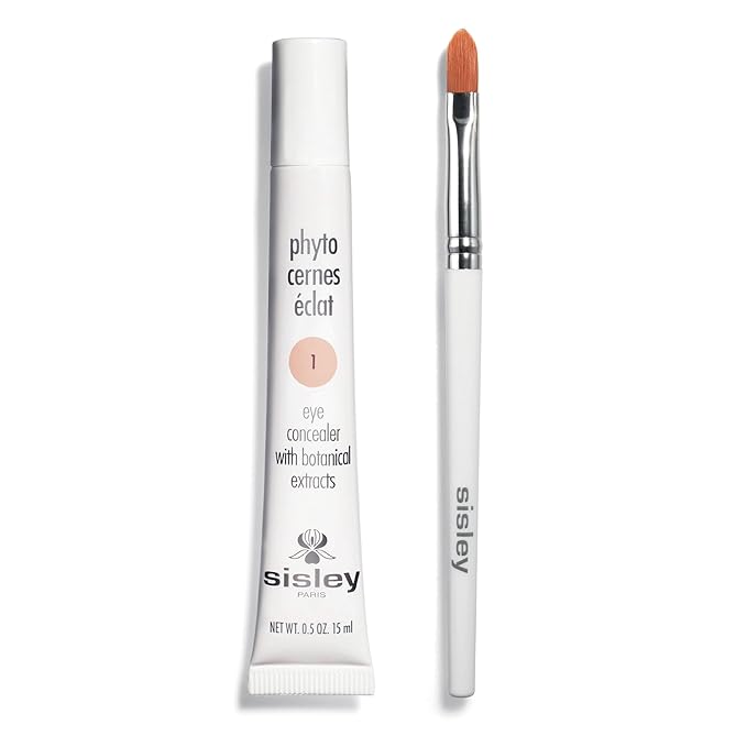 Sisley Paris Phyto-Cernes Eclat No. 1 - 15 mL - Eye Concealer - Tinted Anti-Dark Circles Product - Instantly Masks Dark Circles &amp Targets Puffiness - Natural Long-Wear Finish - Includes Brush