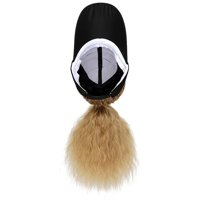 Women's Baseball Hat Wig Visor Hat Wig Wool Short Curly Hair Wig Ponytail Braid Wavy Wig Synthetic Hair Extensions
