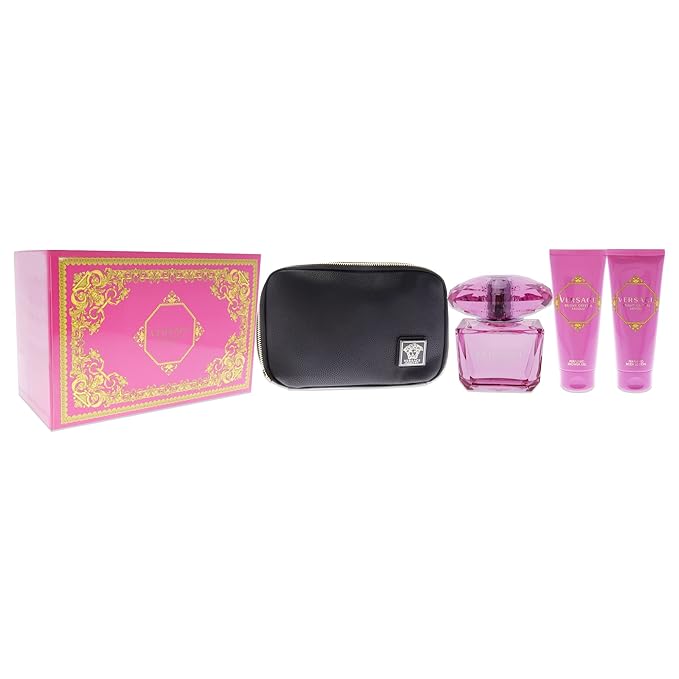 Versace Bright Crystal Absolu Women 3oz EDP Spray 3.4oz Shower Gel 3.4oz Body Lotion Bag 4 Pc Gift Set