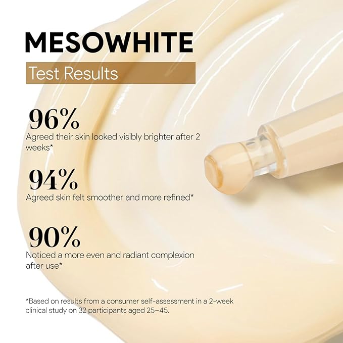 Meso White Facial Serum Ampoules ? Advanced Skincare with Niacinamide Peptides &amp Collagen Hydrating Dark Spot Remover for Face 6 Vials (0.17 fl oz Each)