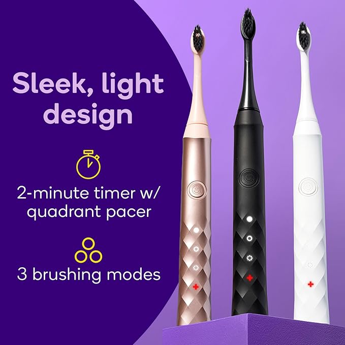 Burst Original Sonic Electric Toothbrush for Adults (White) | Soft Bristles | Deep Clean Stain &amp Plaque Removal | 3 Modes: Teeth Whitening Sensitive &amp Massage