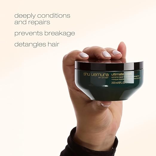 shu uemura art of hair ultimate reset extreme repair hair mask - formulated with japanese rice extract to reduce split ends and breakage deeply conditions and nourishes very damaged hair