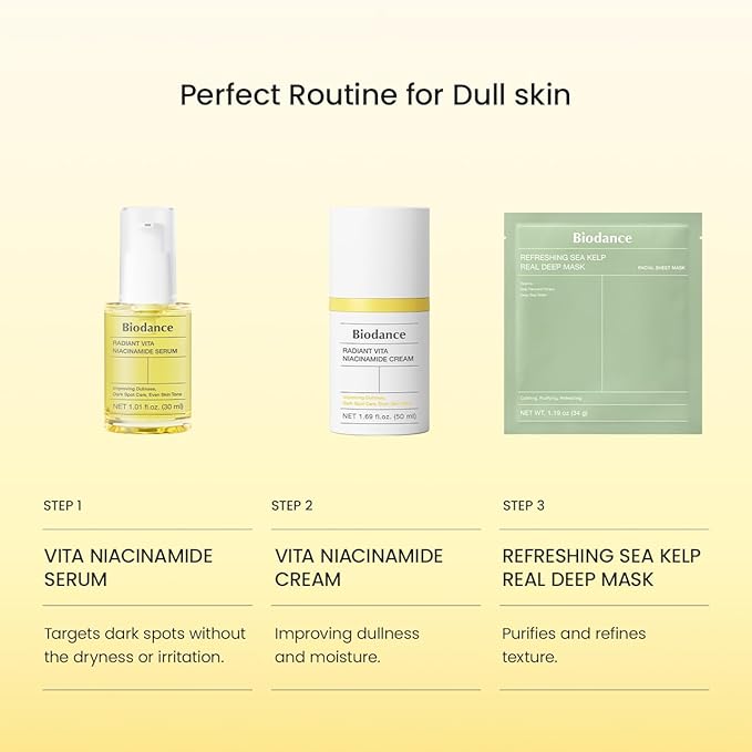 BIODANCE Radiant Vita Niacinamide Cream Brightening Dark Spot Correcting Facial Moisturizer Korean Skincare Stocking stuffers for teen girls | 1.69 fl.oz 50ml