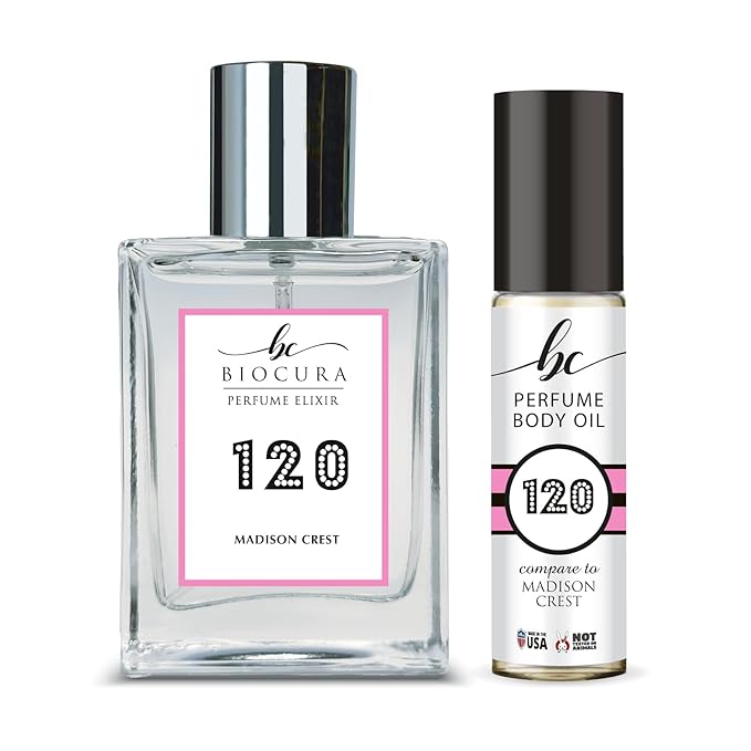 BC Perfume 120 Spray + Body Oil Set Impression of Madison Crest Travel Size Bottle Blend Sample For Women / 10ml+50ml