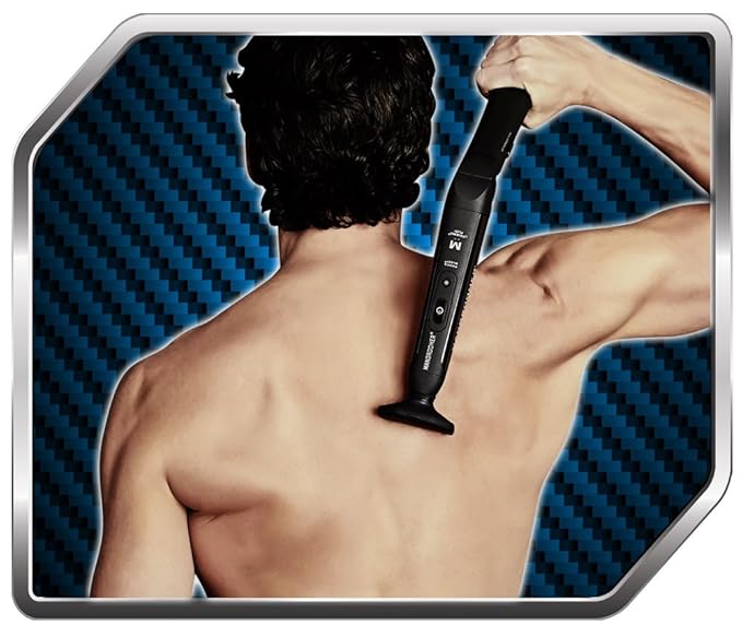 MANGROOMER Lithium Max Plus+ Back Hair Shaver (New 7th Generation) Complete Attachment Head With Shock Absorber Neck &amp New 50% wider Blade Design
