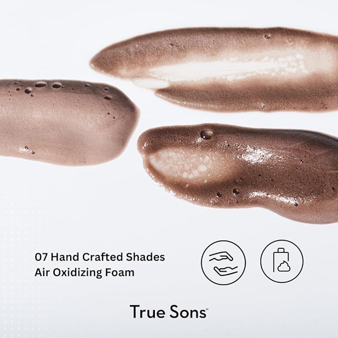 True Sons Hair Dye Foam for Men - Natural Look - Effortless Multi-Use Dye Kit with Instant Color Booster Applicator Ammonia-Free Formula Simpler Hair and Beard Dye (Brown Black)