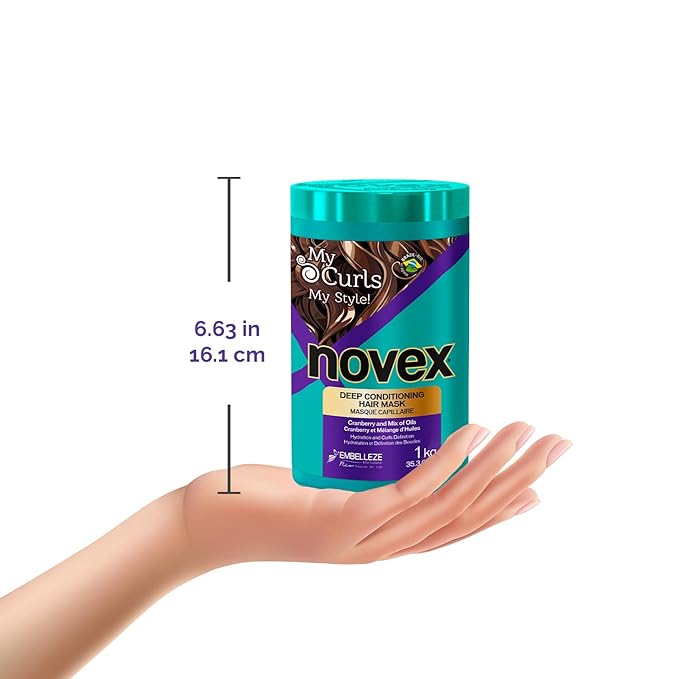 Novex My Curls Deep Conditioning Hair Mask Cream (35.2oz) Moisturizing Treatment Defines Curls Controls Volume Reduces Frizz Adds Softness for All Curly Hair Types