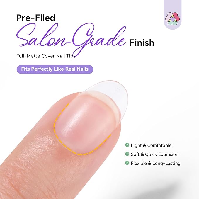 SAVILAND Advanced Gel Nail Kit Almond: 15 Sizes Extra Short Almond Nail Tips with Nail Drill &amp U V Lamp 500 Pcs Salon Grade Full Matte Nail Tips 30-Day Long Lasting Home DIY Beginner