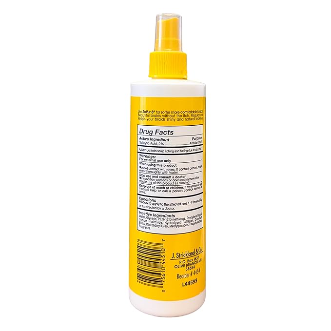 Sulfur 8 Dandruff Treatment for Braids 12 oz (Pack of 4) ? Medicated Anti-Itch Scalp Conditioner