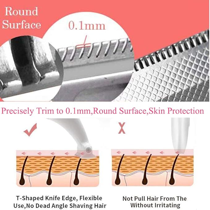 Electric Shaver Trimmer for Women Full BodyPainless Lady Wet &amp Dry Electric Bikini Line Trimmer Body Hair Remover for Leg Underarm Eyebrow PublicUSB Rechargeable Cordless Waterproof