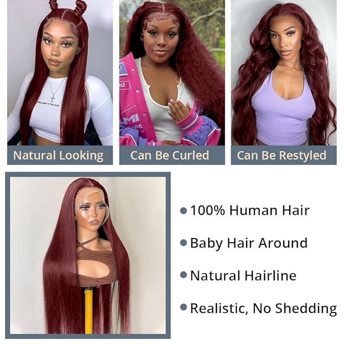250 Density Ginger wig human hair Straight Lace Front Wigs Human Hair Pre Plucked 13x4 HD Transparent Lace Front Wigs Human Hair for Women Reddish Brown Lace Front Wigs HumanHair 22Inch