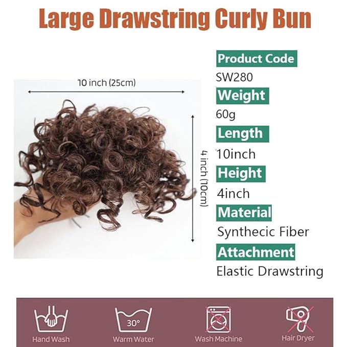 Hair Accessories Ladies Fashion Wig Fluffy Curly Hair Bun Short Curly Hair Comb Ball Head Ponytail Hair Extension Synthetic Hair Bun Hair Pieces For Women(03)