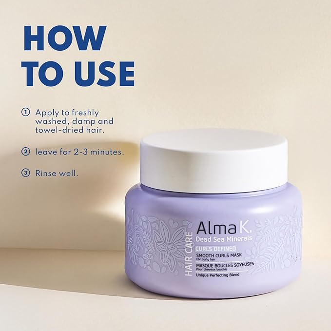 ALMA K Smooth Curls Mask - Hair Moisturizer for Dry Hair - Deep Conditioning Hair Mask for Damaged Hair - Hydrating Hair Mask for Curly Hair - 6.7 oz