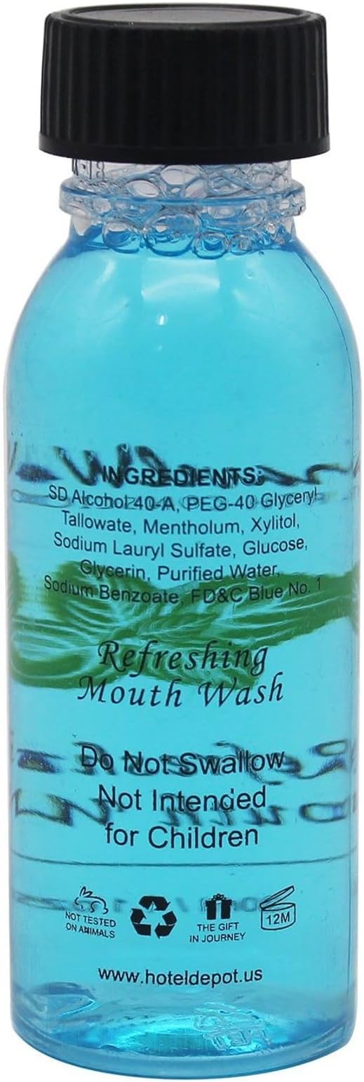 Travel Well Individually Wrapped Mouthwash Bottles - Cruise Essentials &amp Hotel Mouthwash - Travel Essentials &amp Toiletry Case Friendly - Long-Lasting Mint &amp Alcohol-Free - 1 Fl Oz Pack of