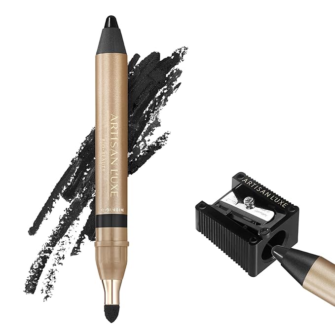 Artisan L'uxe Beauty Velvet Jumbo Eyeliner Pencil Smokey Eyes in 3 Minutes Water Proof Smudge Proof Long Lasting Age Defying Essential Oils Midnight (Shade: Black)