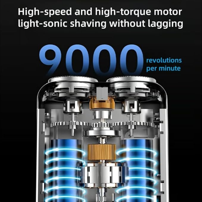 Mini Shaver Small Steel Cannon Suspended Magnetic Blade Shaver Mini Electric Explosive Shavers for Men Waterproof USB Fast Charging Compact Travel Size (2PCS-White)