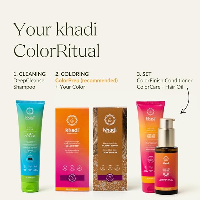 khadi DARK BLONDE Natural Hair Color - Hair Color for matte medium ash blonde to rich dark blonde - 100% plant-based &amp natural - 3.5 oz