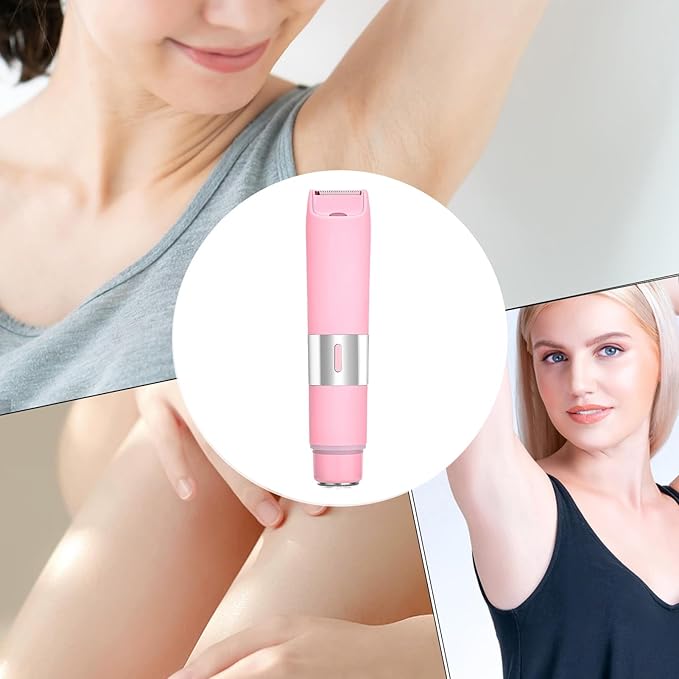 Bikini Trimmer for Women - 400mA Blade Shaving Device 15.5x3cm Wet Dry Grooming Tool | Rechargeable Portable Electric Hair Remover Smooth Skin Precision Trimming System for Face Legs Home Travel
