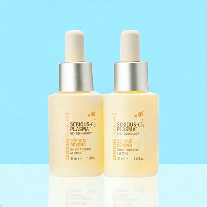 Serious Skincare - Beyond Intensive Vitamin C Serum for Face - 60 Day Facial Treatment for Healthy Glowing Skin and Brightening - Smoothes Lines Pores and Fades Dark Spots - 2 Piece Anti-Aging Set