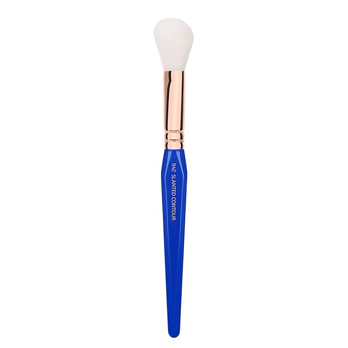 Bdellium Tools Professional Makeup Brush - Golden Triangle 942 Slanted Contour - With All Vegan and Soft Synthetic Fibers For Adding Dimension to the Face (Blue 1pc)