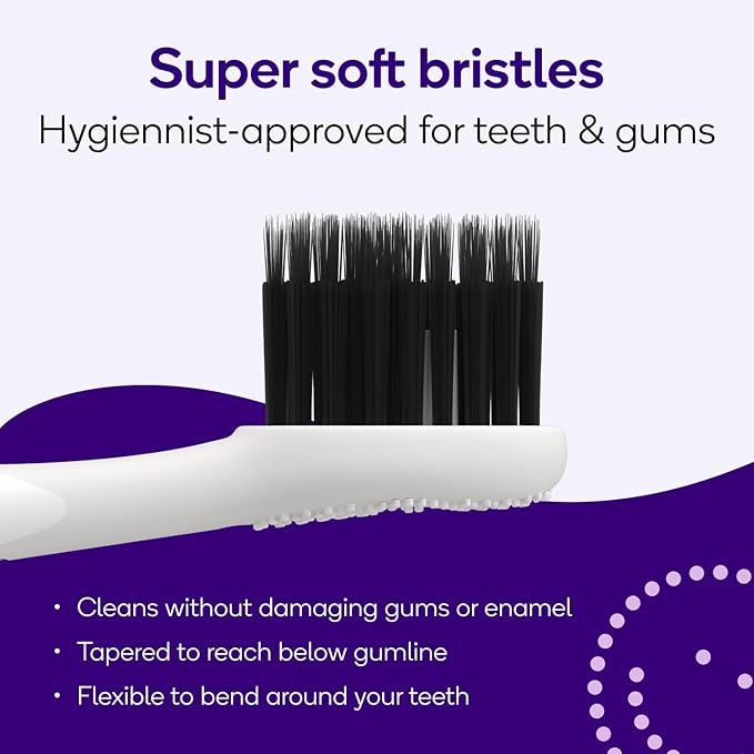 BURST Pro Sonic Electric Toothbrush Genuine Replacement Heads (White/3 Pack) | Soft Bristles for Deep Clean Stain &amp Plaque Removal