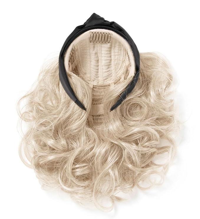Toni Brattin Headband Fall Wavy 18 Shoulder Length Curly Hair Extension Hairpiece For Fuller Looking Hair Platinum