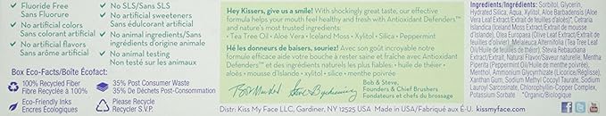Kiss My Face Gel Teeth Whitening Fluoride Free Toothpaste (Pack of 3) Tea Tree 13.5 Ounce (2434503EAF)