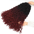 Eliza 24 Inch Wavy Gypsy Locs Ombre Crochet Hair 7 Packs Goddess Locs Faux Locs Crochet hair African Roots Dreadlocs Synthetic Braiding Hair Extensions for Black Women(247PacksOM3T99J530)