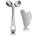 Yeamon Gua Sha Facial Tools and Face Roller Set Facial Massage Tool for Women?™s Skincare RoutineCooling Stainless Steel Face Sculpting Eyes Roller Guasha for Daily Use or Self-Care Gift for Women