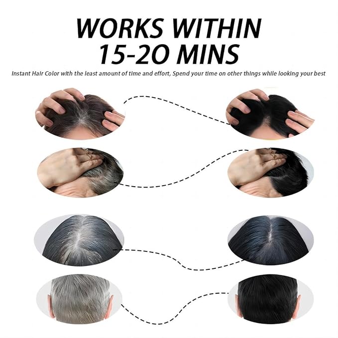 Hair Dye Shampoo 3 in 1 Instant Herb Ingrident Hair Dye to Cover Gray Hair Long-lasting &amp Natual Wine Red 400 ML