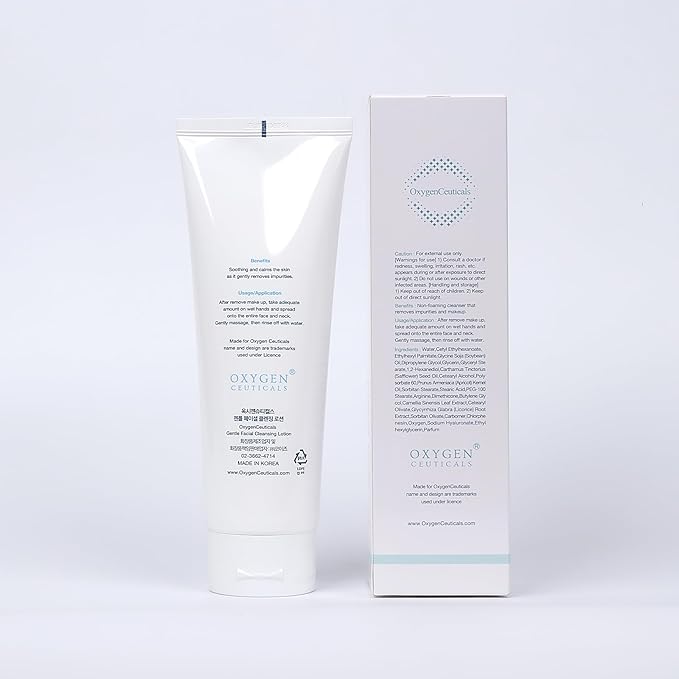 OxygenCeuticals Gentle Facial Cleansing Lotion ? Hydrating Cleanser for Sensitive &amp Dry Skin Removes Makeup Residue &amp Impurities Without Greasy Feel Enriched with Botanic Oils 8.8 fl.oz (250