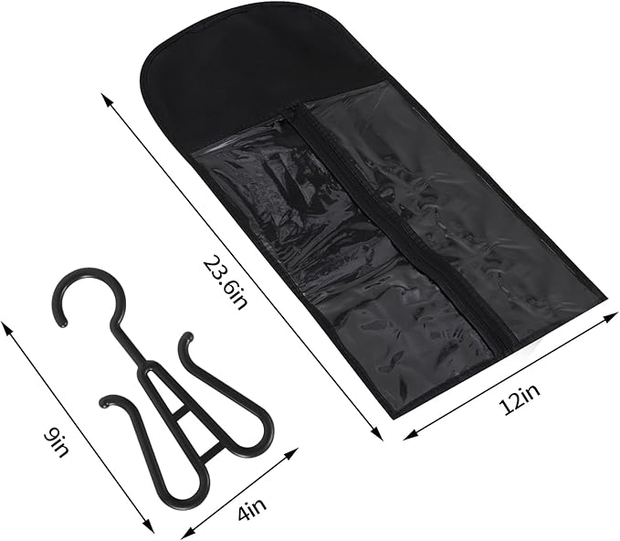 12PCS Hair Extension Holder Wig Storage Bags with Hanger for Multiple Wigs Dust-proof Wig Hanger Hair Extension Storage Wig Bags for Hair Extensions Wigs &amp Accessories