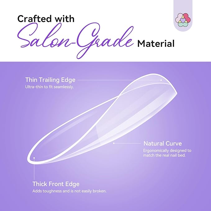 SAVILAND Advanced Gel Nail Kit: Salon Grade Extra Short Almond Nails 500 Pcs Nail Tips Half Matte with U V Nail Lamp Pre-Shaped 12 Sizes Complete At Home Nail Art Kit for Salon 30-Day Long-Wear