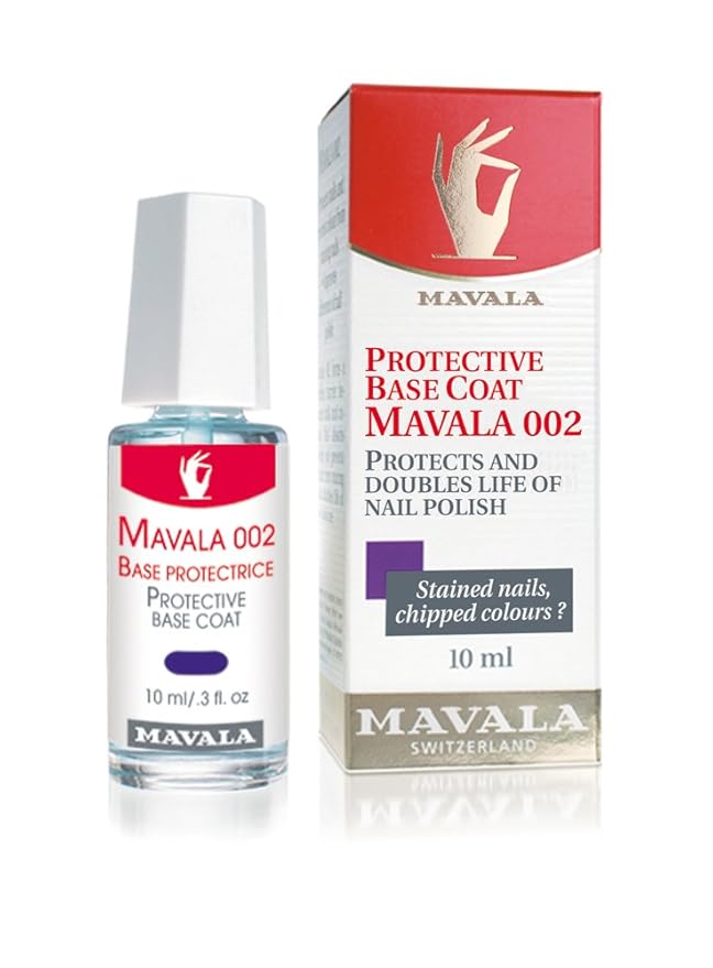MAVALA 002 Double Nail Base Coat Quick Dry Protects Nail Polish for Long Lasting Manicure and Pedicure Nail Primer to Prevent Chipping (0.3 Ounce)