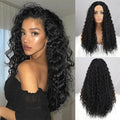 Azedssw Black Blond Split Afro Wig Long Curly Wig Natural Synthetic Hair For Ladies Party Bob Wig