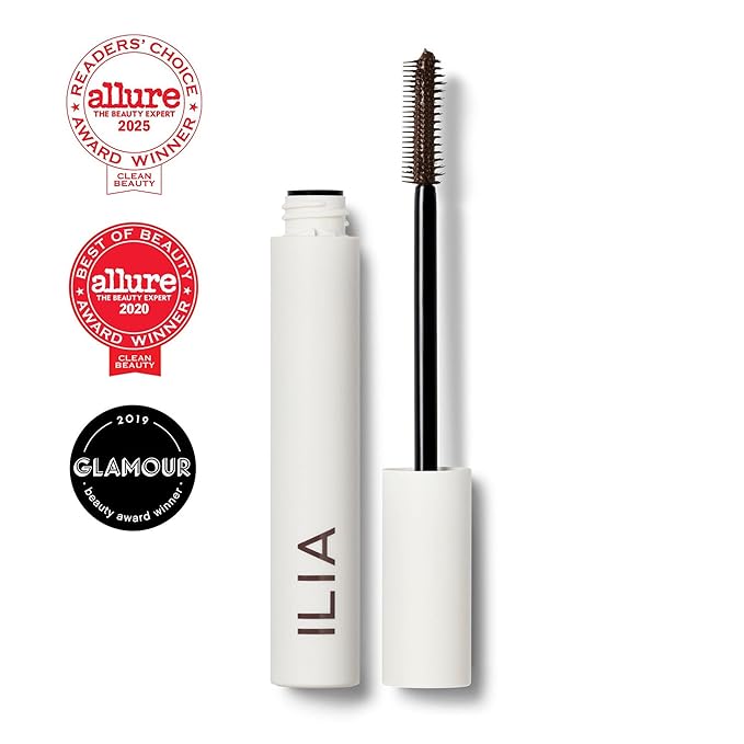 ILIA - Limitless Lash Mascara | Lightweight Nourishing Lengthening Lifting | Flake + Smudge-Resistant | Non-Toxic Cruelty-Free Ophthalmologist-Tested Safe For Sensitive Eyes (Rich Brown)