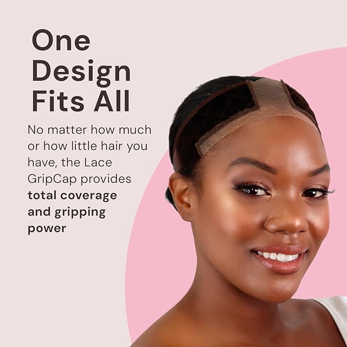MILANO COLLECTION Lace Wig Grip Cap for Women Adjustable Wig Caps for Women Non Slip with Headband to Secure Lace Top Perfectly in Place One Size Fits All Nude