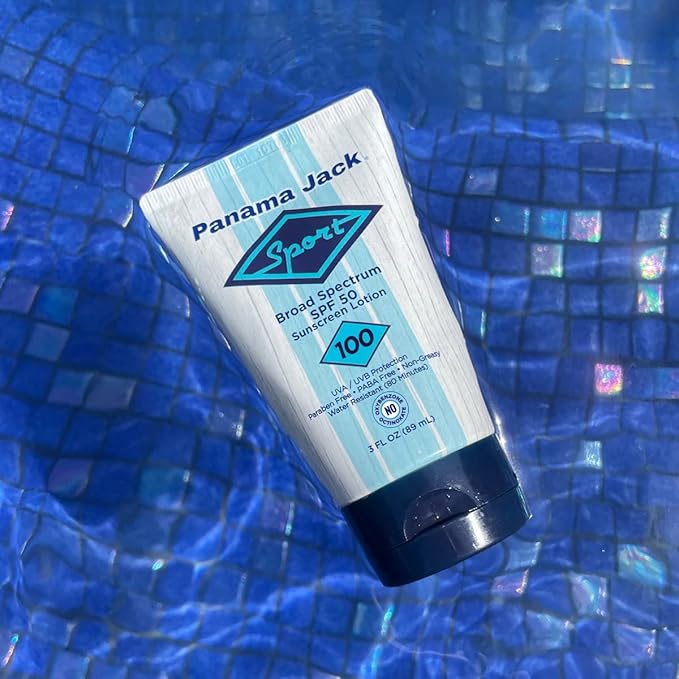 Panama Jack Sport Sunscreen Lotion - SPF 100 Broad Spectrum UVA/UVB Protection Non-Greasy PABA Paraben Gluten &amp Cruelty Free 3 FL OZ (Pack of 2)