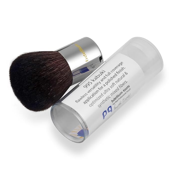 Bdellium Tools Professional Makeup Brush - Maestro Series 995 Kabuki - With Mix of Soft Synthetic &amp Natural Fibers For Full Coverage Application (Black 1pc)