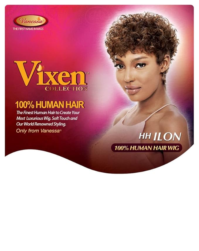 VANESSA VIXEN Human Hair Collection Wigs Short Length Curly Wave Style - HH ILON (280)